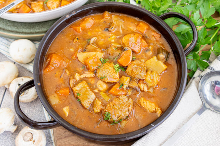 Putengulasch im Backofen