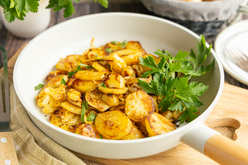 Bratkartoffeln aus gekochten Kartoffeln