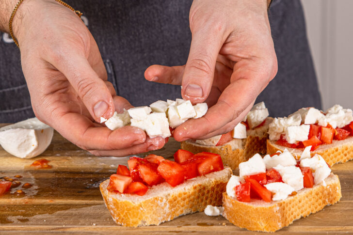 Mozzarella verteilen