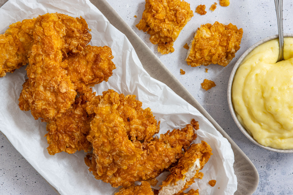 Hähnchen mit Cornflakes-Panade