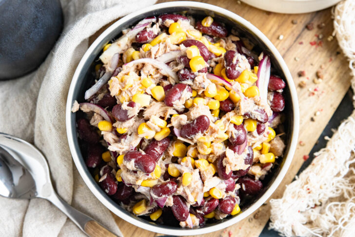 Kidneybohnen-Salat mit Thunfisch