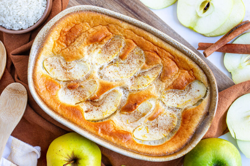 Reisauflauf mit Äpfeln