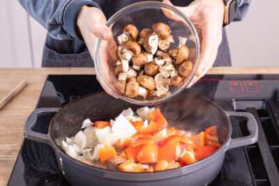 Champignons dazugeben