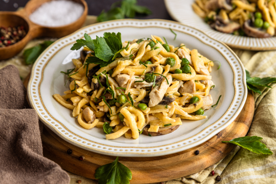 Sptzlepfanne Mit Hhnchen