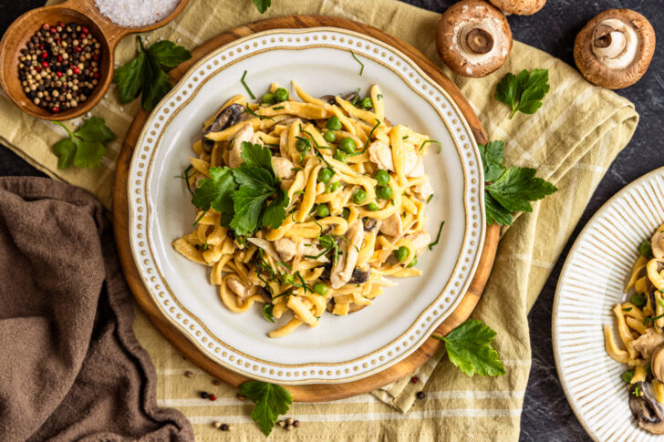 Spätzlepfanne mit Hähnchen
