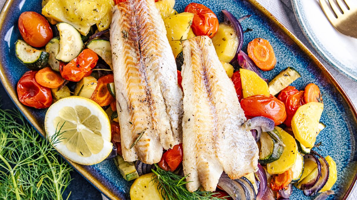Fischfilet im Ofen mit Gemüse