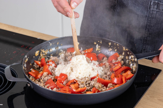 Hackfleischpfanne mit Reis Hackfleischpfanne mit Reis