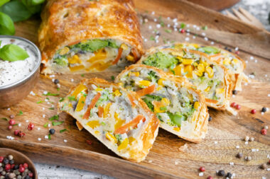 Vegetarischer Gemüsestrudel mit Blätterteig