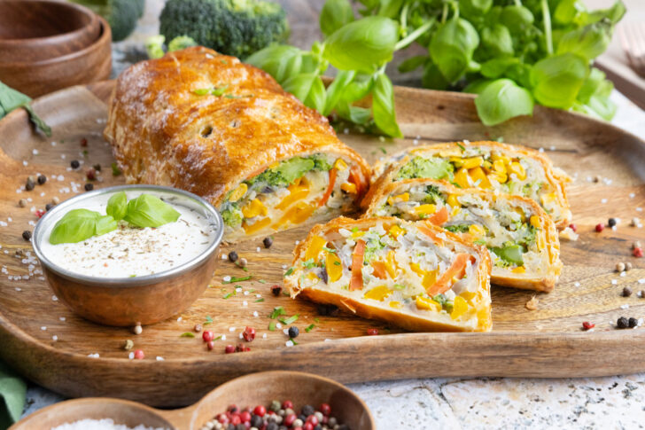 Vegetarischer Gemüsestrudel mit Blätterteig