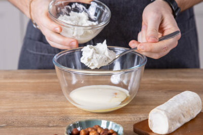 Ziegenfrischkäse dazugeben