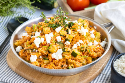Zucchini-Reis-Pfanne