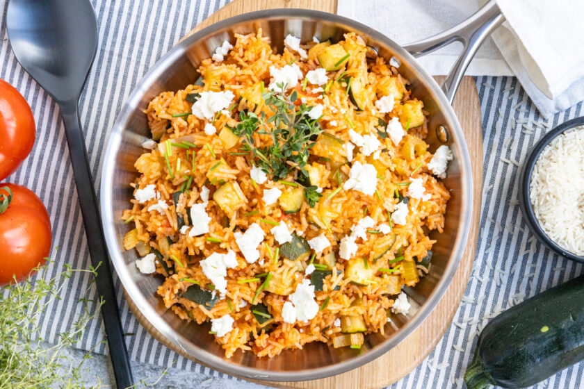 Zucchini-Reis-Pfanne