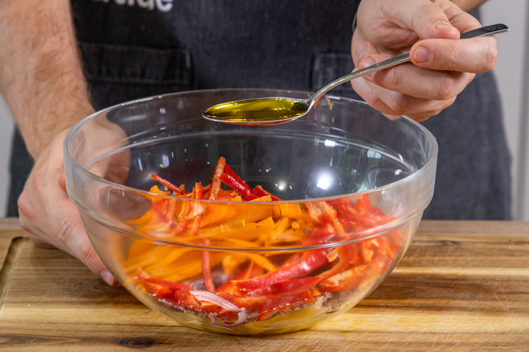 Mangosalat mit Garnelen und Rucola