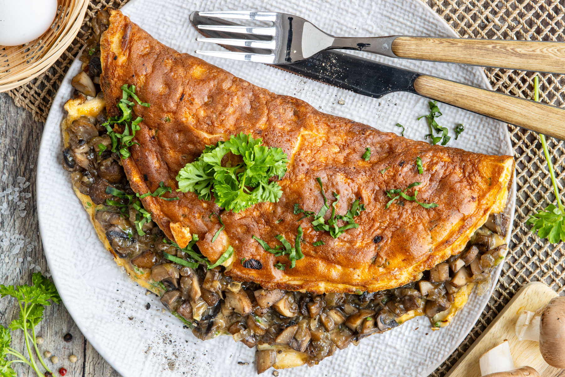 Omelett mit Pilzen Rezept