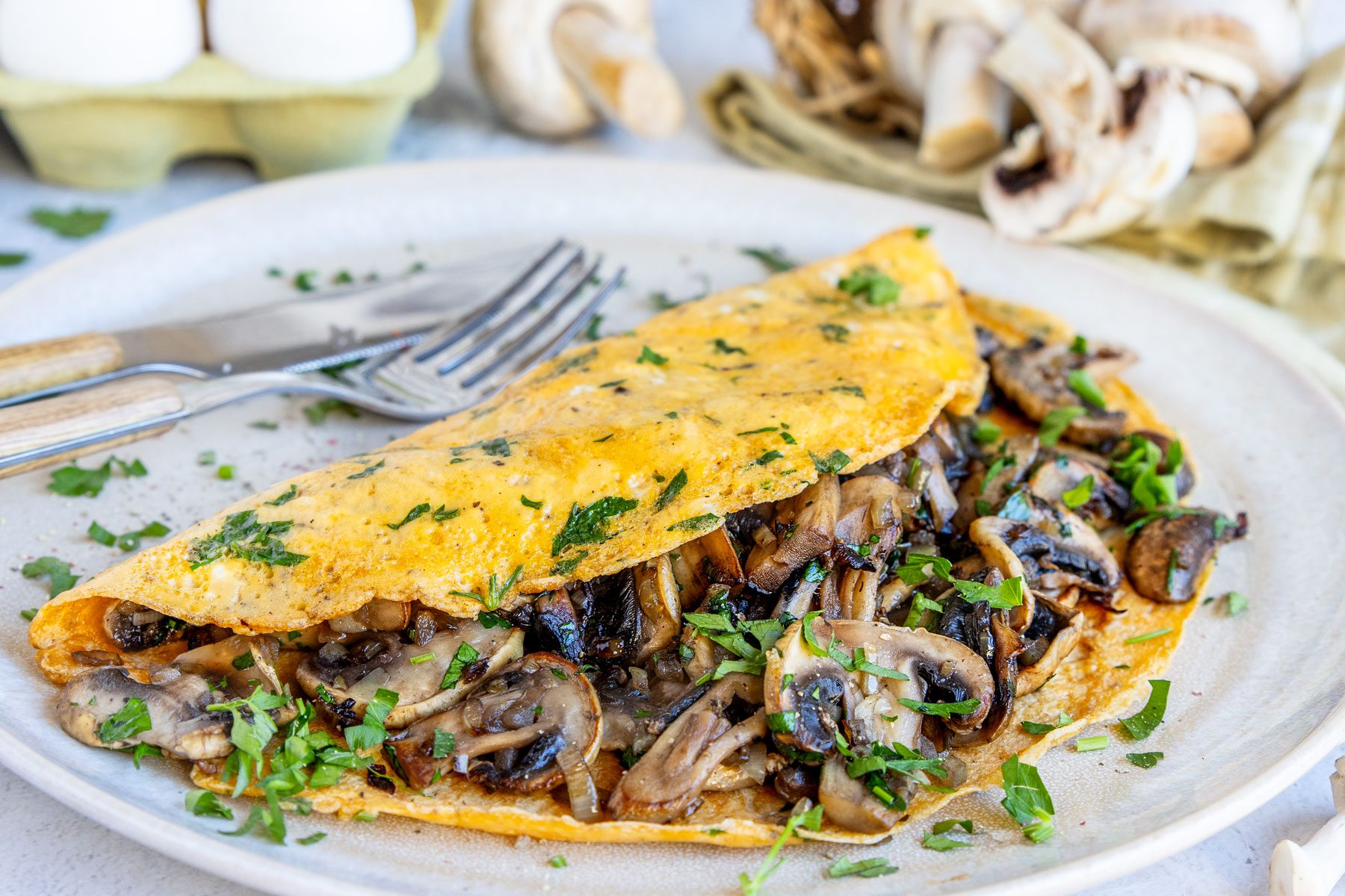 Omelette Mit Champignons Und Kse