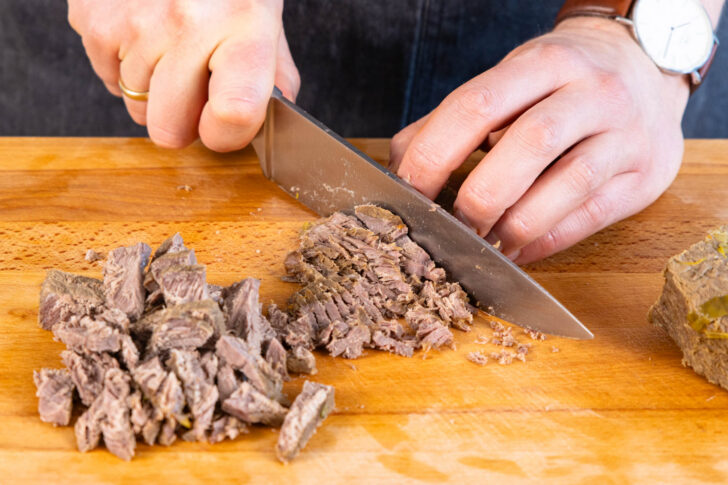 Rindfleisch schneiden