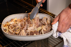 Das Fleisch einmal wenden.
