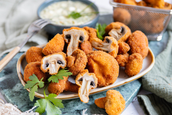 Gebackene Champignons mit Sauce Tartare