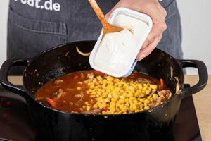 Frischkäse dazugeben