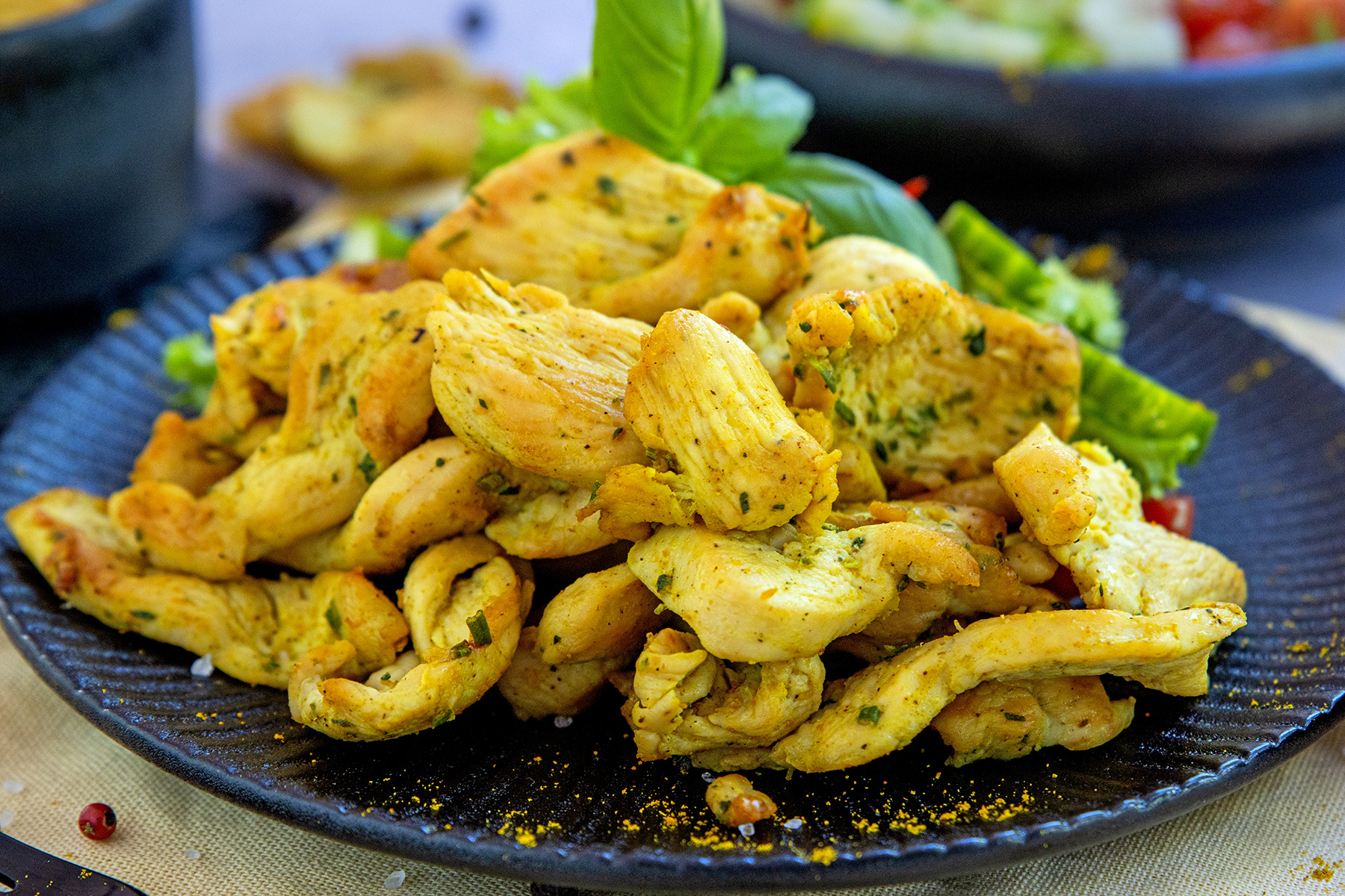 Hähnchenbruststreifen: mariniert und gebraten | Rezept