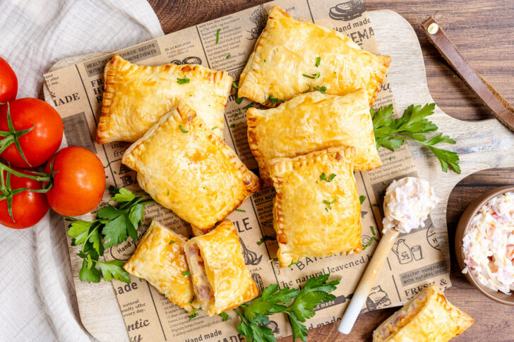 Herzhafte Blätterteigtaschen mit Käse