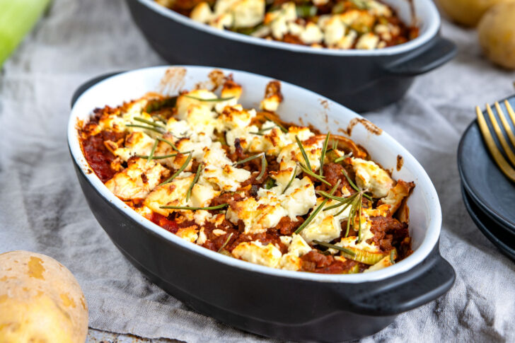 Kartoffelauflauf mit Hackfleisch und Feta