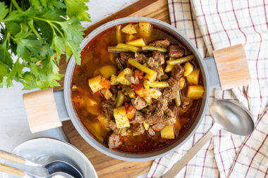 Lammtopf mit grünen Bohnen und Kartoffeln