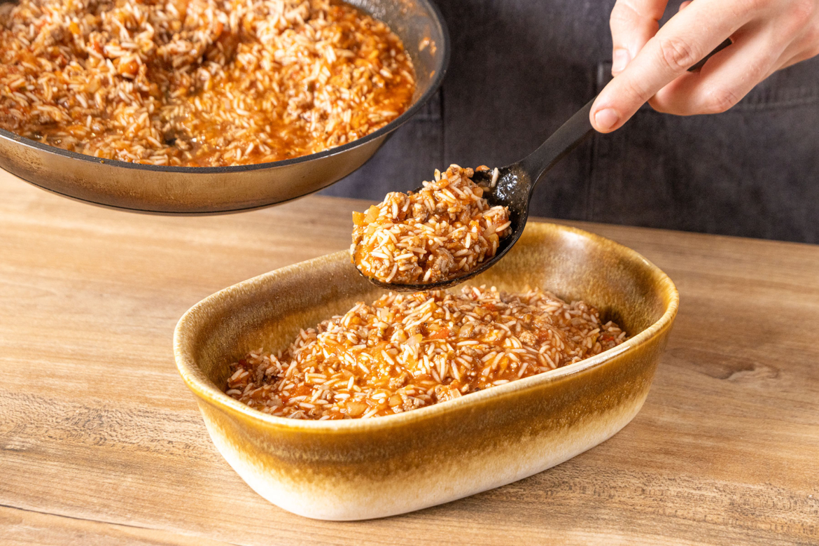 Reis-Hackfleisch-Auflauf