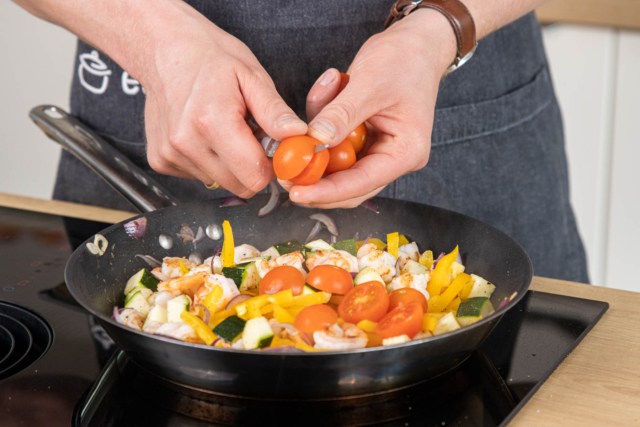 Schnelle Garnelenpfanne mit Gemüse