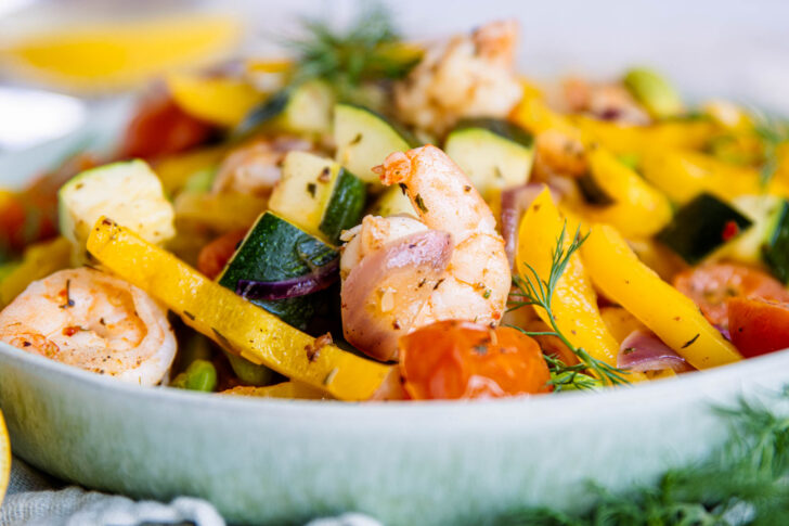Schnelle Garnelenpfanne mit Gemüse