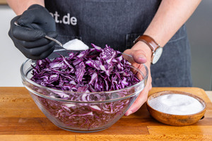 Rotkraut salzen