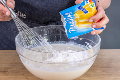 Puddingpulver dazugeben