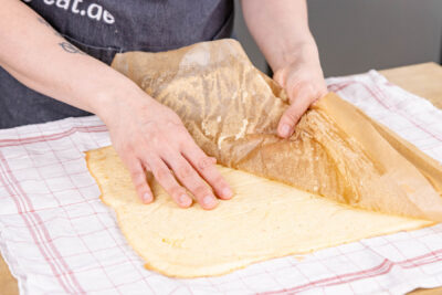 Backpapier abziehen