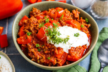 Paprikatopf mit Hackfleisch