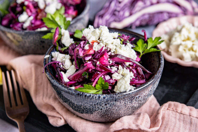 Rotkohlsalat mit Feta