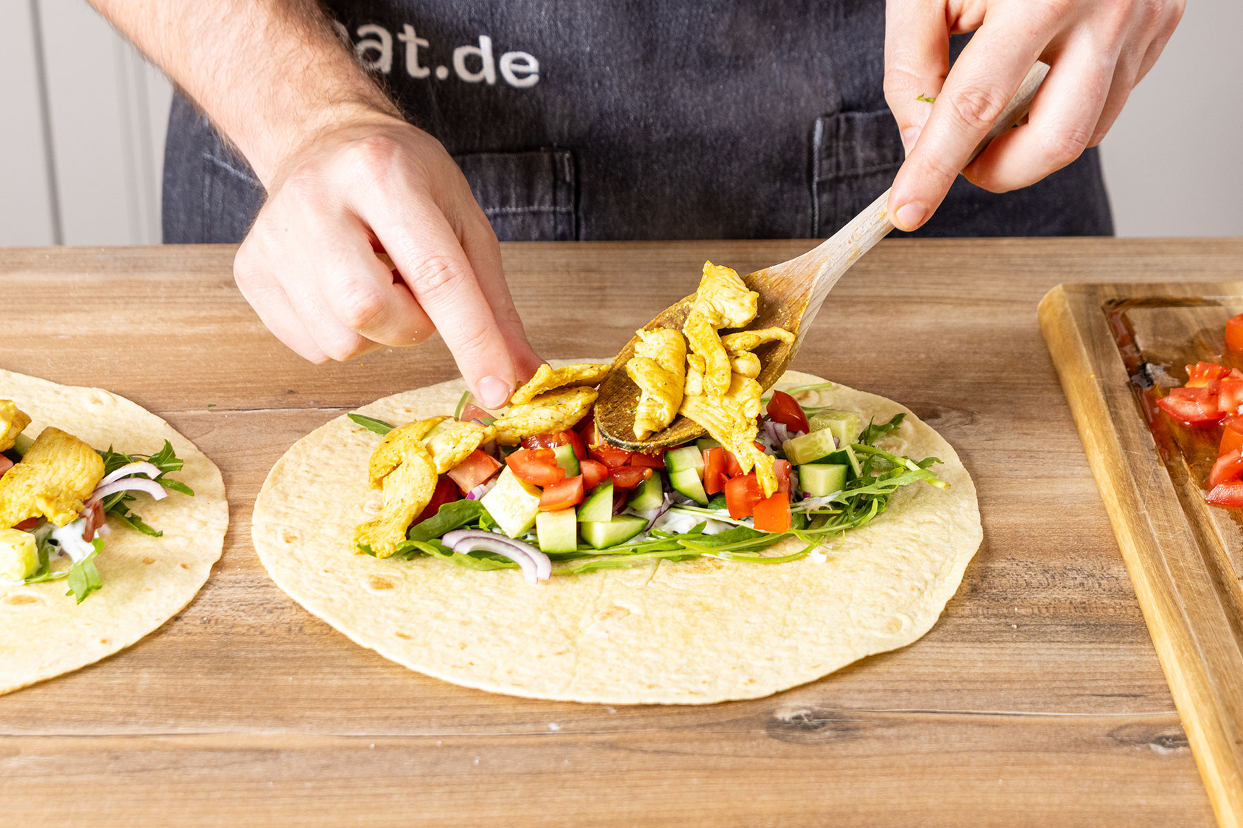 Wraps mit Hähnchen | Rezept