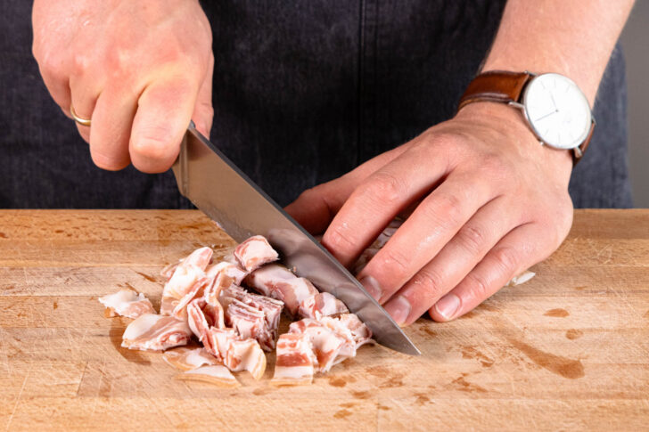 Pancetta schneiden