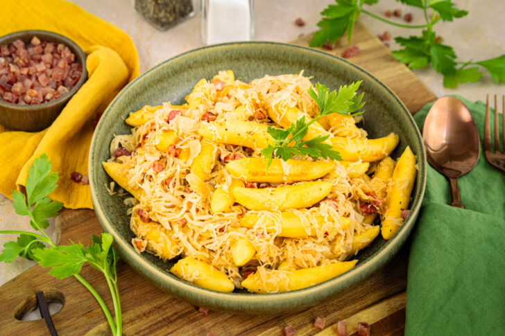 Schupfnudelpfanne mit Sauerkraut