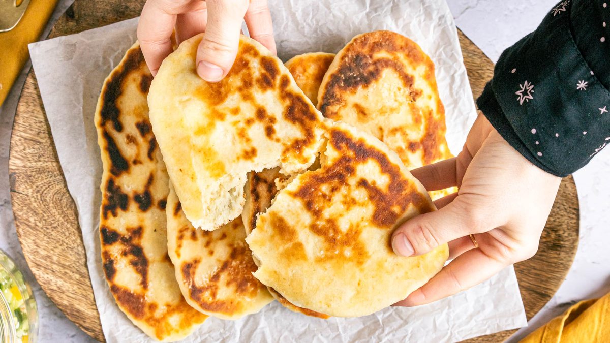 Schnelles Naan Brot ohne Hefe | Rezept