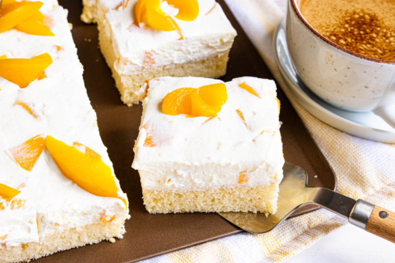 Pfirsich-Schmand-Kuchen vom Blech