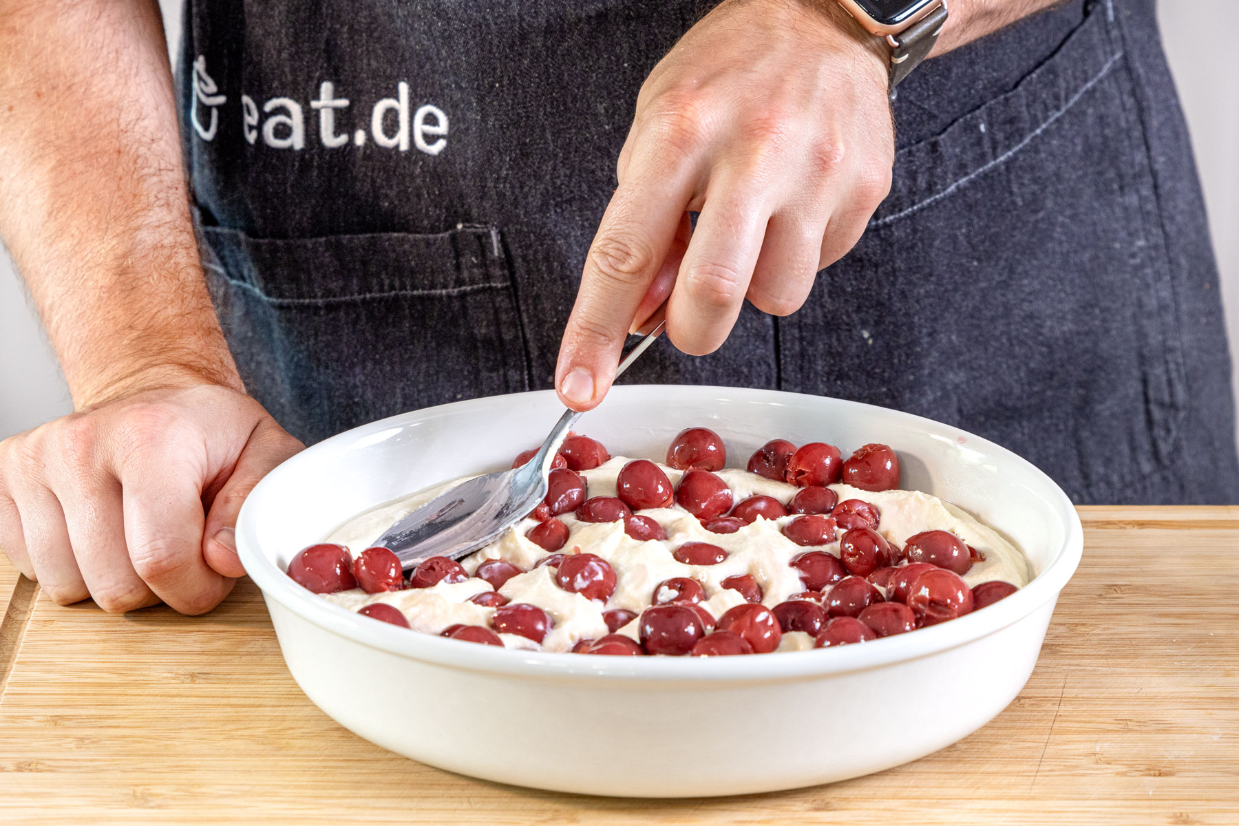 Quarkauflauf mit Kirschen