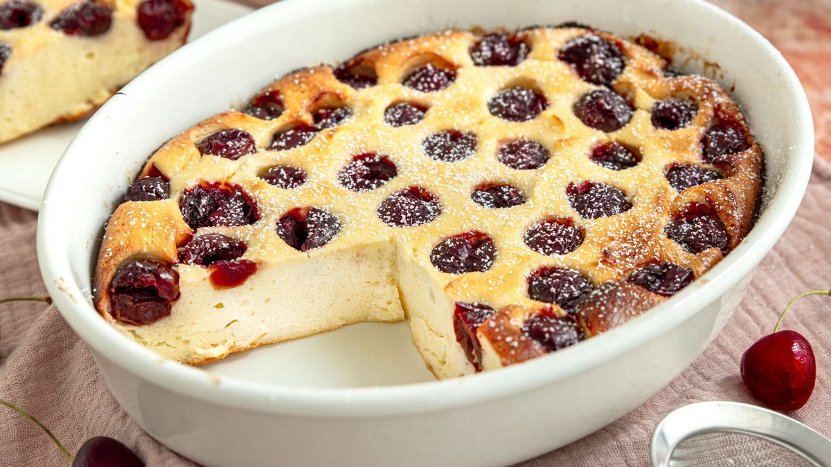 Quarkauflauf mit Kirschen