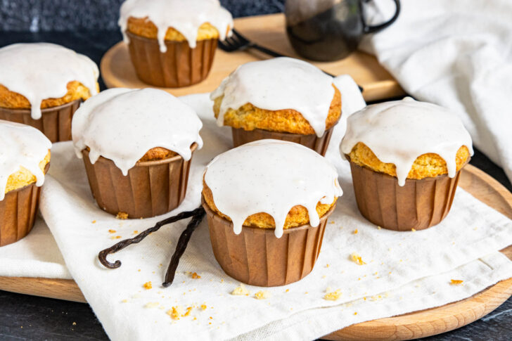 Vanille Muffins mit Zuckerguss