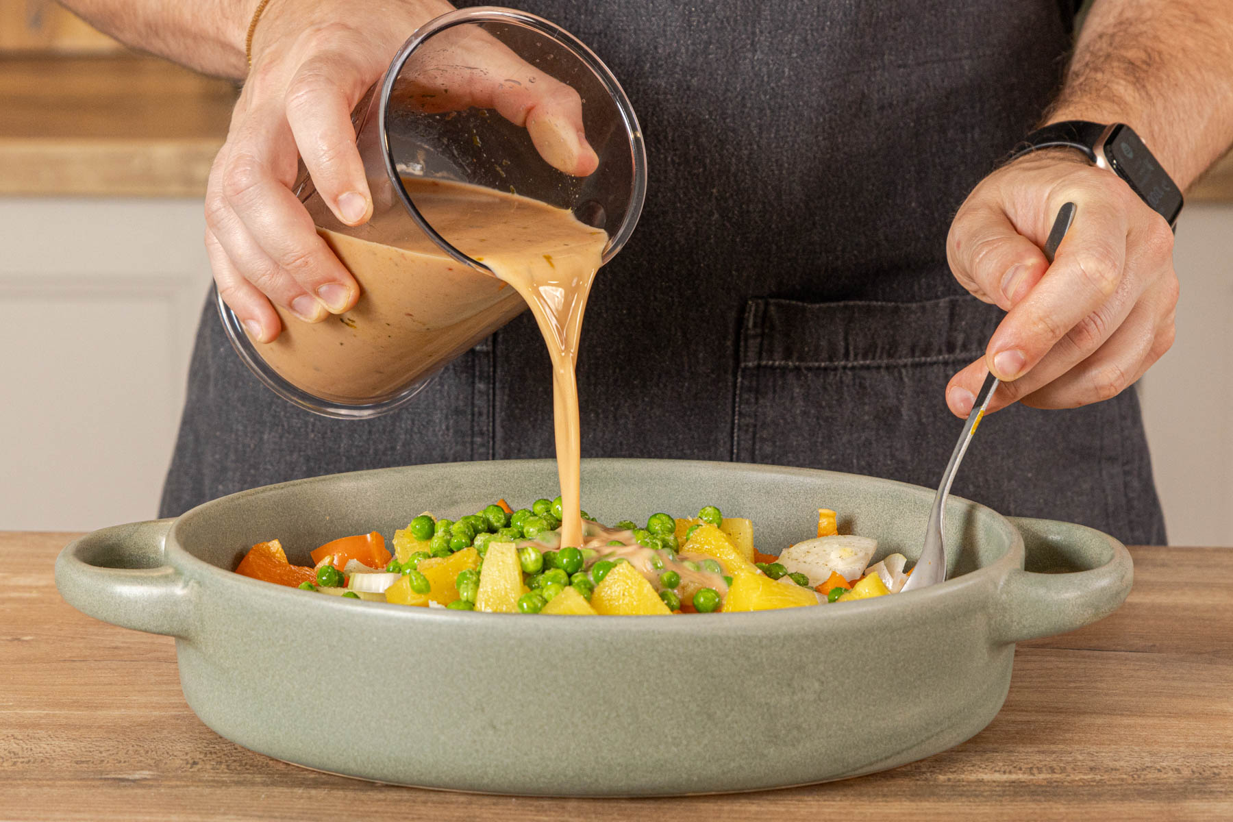 ofensuppe mit hähnchen und curry