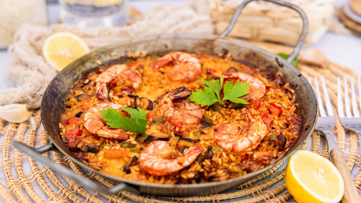 Paella mit Meeresfrüchten