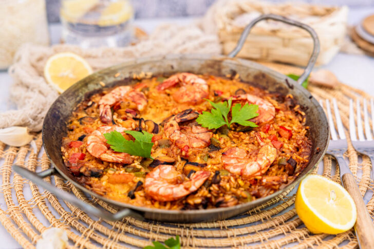 Paella mit Meeresfrüchten