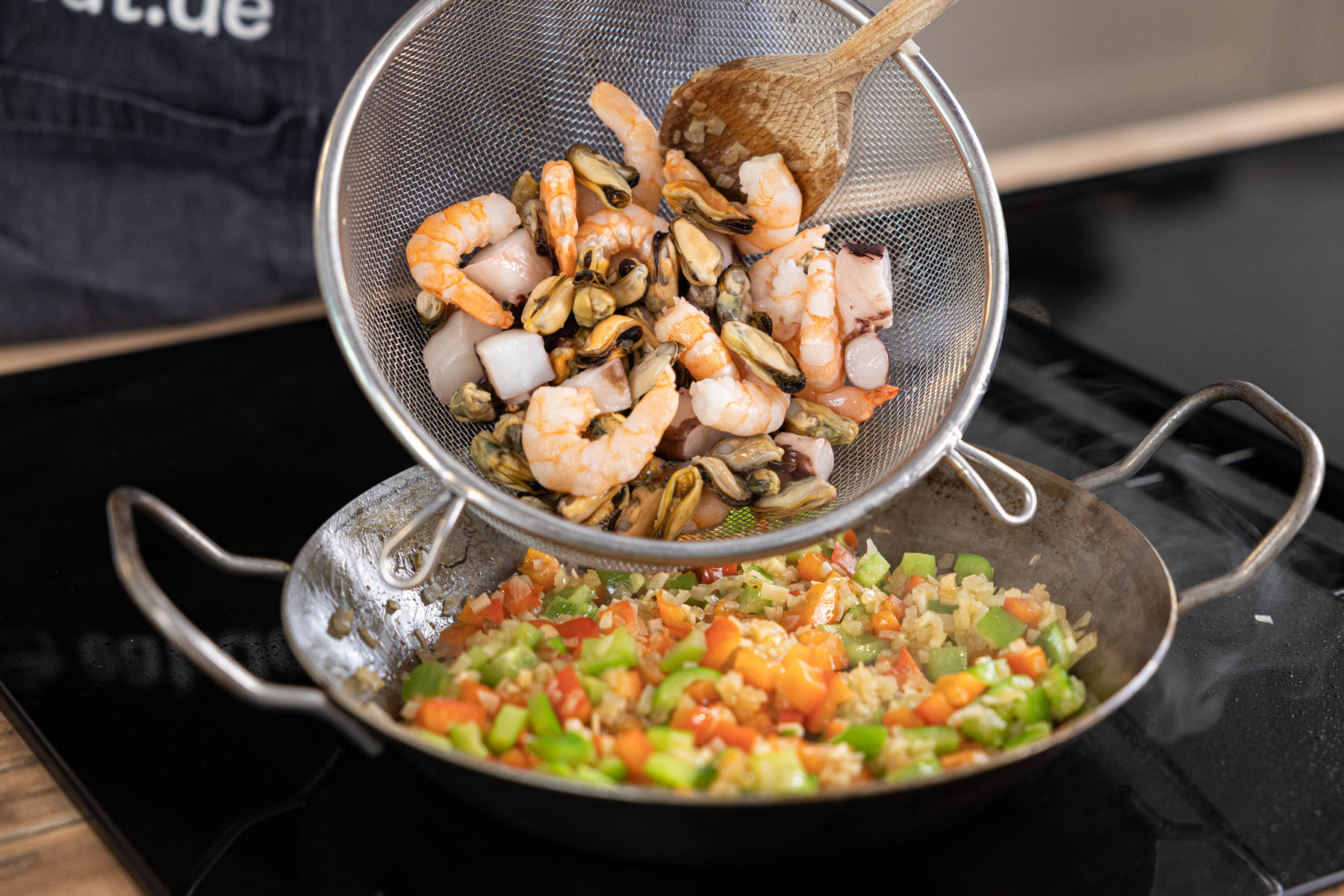 Paella mit Meeresfrüchten