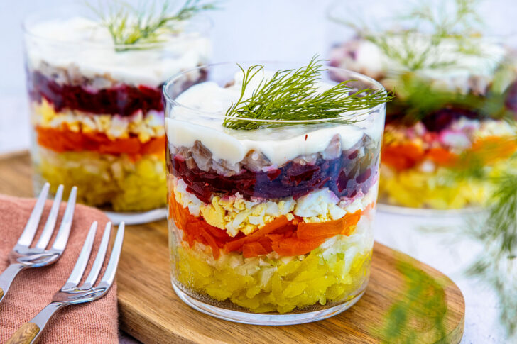 Russischer Schichtsalat mit Rote Bete
