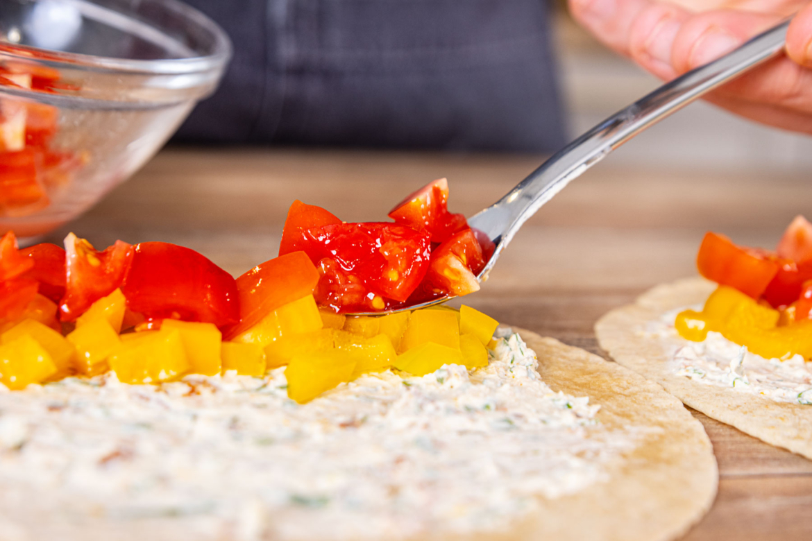 Vegetarische Wraps mit Frischkäse | Rezept