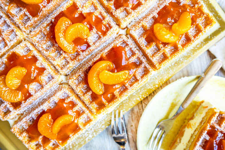 Waffelkuchen mit Mandarinen